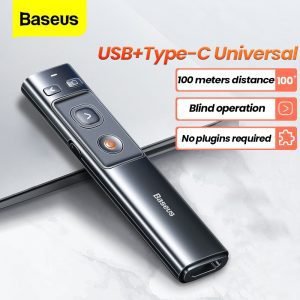 Baseus Wireless Presenter Pen 2.4Ghz USB C Adapter Handheld Remote Control Pointer Red Pen PPT Power Point Presentation Pointer