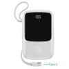 Baseus Power Bank 10000mah 15W Fast Charging With Charging Cable UBS Type C Charger Digital Display Portable Battery Powerbank