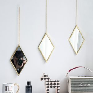 Metal Creative Mirror Wall-mounted Bathroom Bedroom Bathroom Mirror Makeup Mirror