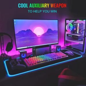 RGB Gaming Mouse Pad, Extra Large Soft Led Extended Mouse pad, anti-slip Rubber Base Computer Keyboard Mat