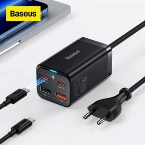 Baseus 65W GaN Charger Desktop Laptop Fast Charger 4 in 1 Adaptor For iPhone 13 12 Pro Max Xiaomi Samsung Tablets Phone Charger