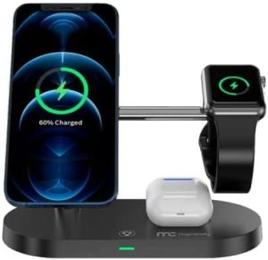 Magnetic Wireless Charger, 5 in 1 Wireless Fast Charging Stand for iWatch/AirPods/iPhone
