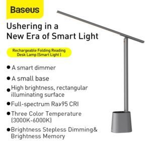 Baseus LED Desk Lamp Smart Adaptive Brightness Eye Protect Study Office Foldable Table Lamp Dimmable Bedside Read Night Lights
