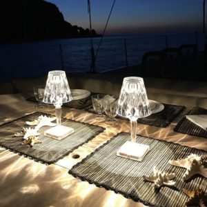 Diamond Table Lamp USB Rechargeable Acrylic Decoration Desk Lamps Bedroom Bedside Bar Crystal Lighting Fixtures Gift Night Light