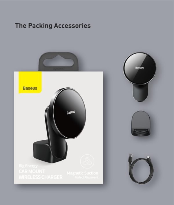 Baseus Magnetic Wireless Charger For iphone 12 Pro Max Car Holder Fast Wireless Charging Quick Charger Car Mount For iphone
