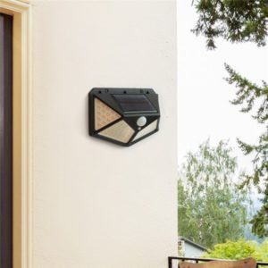 Outdoor Wall Light Lamp Solar 100 LED - Black