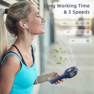 Hand Fan Handheld Misting USB Fan, Rechargeable Personal Portable Fan, 2000mAh