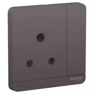 AvatarOn, switched socket, 3P, 15 A, 250 V, Dark Grey