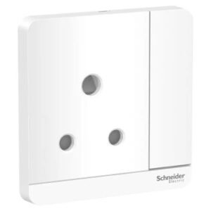 AvatarOn, switched socket, 3P, 15 A, 250 V, LED, White