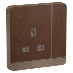 AvatarOn, switched socket, 3P, 13 A, 250 V, Wood