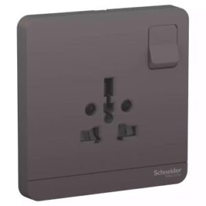 AvatarOn, switched socket, 2P + 3P, 16 A, 250 V, Dark Grey