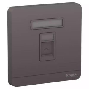 AvatarOn, wallplate for 1 keystone RJ45, Dark grey