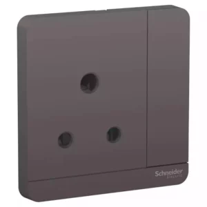 Schneider AvatarOn, switched socket, 3P, 15 A, 250 V, Dark Grey  E8315_15_DG_G12