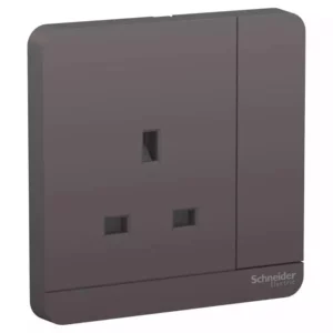Schneider AvatarOn, switched socket, 3P, 13 A, 250 V, Dark Grey E8315_DG_G12