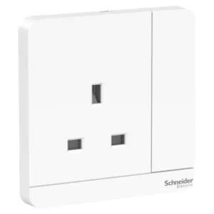 Schneider AvatarOn, switched socket, 3P, 13 A, 250 V, LED, White E8315N_WE_G12
