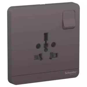 Schneider AvatarOn, switched socket, 2P + 3P, 16 A, 250 V, Dark Grey E8315TS_DG