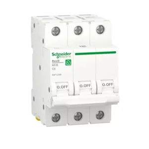 Schneider Miniature circuit breaker (MCB), Resi9, 3P, 6A, C curve, 6000A (IEC/EN 60898-1)