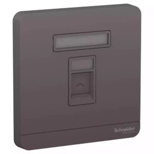 Schneider AvatarOn, data socket, RJ45, cat6e, shuttered, Dark Grey E8331RJS6_DG
