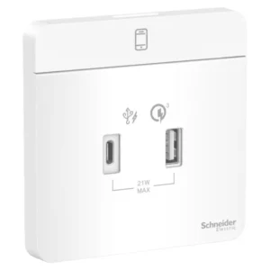Schneider AvatarOn, USB charger, 2 type A, 2.1 A, White E8332USB_WE
