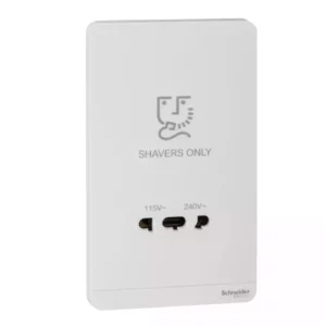 Schneider AvatarOn, shaver socket, 115/240V, 20VA, White E83T727V_WE