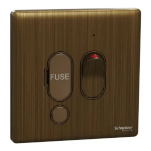 Schneider Fuse connection unit, Unica X, 13A, 250V, 1 gang, 2 pole, with flex outlet, LED, Antique Bronze ,NUX31DFSGN_AB