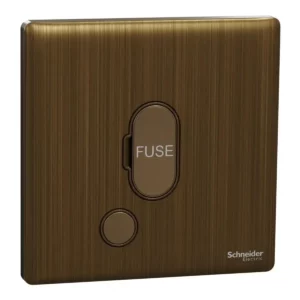 Schneider Fuse connection unit, Unica X, 13A, 250V, 1 gang, with flex outlet, Antique Bronze, NUX31FSG_AB