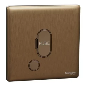 Schneider Fuse connection unit, Unica X, 13A, 250V, 1 gang, with flex outlet, Dark Bronze, NUX31FSG_DB