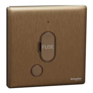 Schneider Fuse connection unit, Unica X, 13A, 250V, 1 gang, with flex outlet, LED, Dark Bronze, NUX31FSGN_DB