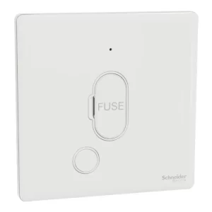 Schneider Fuse connection unit, Unica X, 13A, 250V, 1 gang, with flex outlet, LED, Painted White, NUX31FSGN_PW