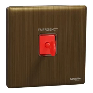 Schneider Panic button switch, Unica X, with Key Reset, Antique Bronze ,NUX31KPB_AB