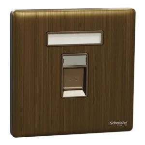 Schneider Telephone socket, Unica X, 1 gang, shuttered, Antique Bronze ,NUX31RJ4_AB