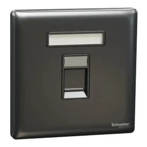Schneider Telephone socket, Unica X, 1 gang, shuttered, Dark Grey ,NUX31RJ4_DG