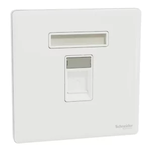 Schneider Telephone socket, Unica X, 1 gang, shuttered, Painted White ,NUX31RJ4_PW