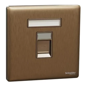 Schneider Data socket, Unica X, 1 gang, RJ45, Cat6, shuttered, Dark Bronze ,NUX31RJ6_DB