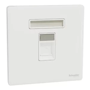 Schneider Data socket, Unica X, 1 gang, RJ45, Cat6, shuttered, Painted White ,NUX31RJ6_PW