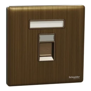 Schneider Central plate, Unica, for RJ45, 1 gang, with shutter, Antique Bronze, NUX31RJ_AB