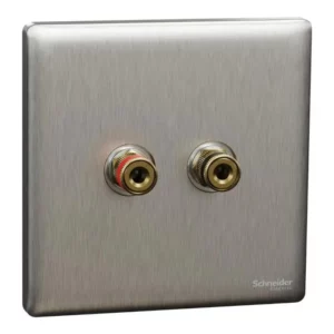 Schneider Speaker connection, Unica X, one pair, Stainless Steel NUX31SC_SS