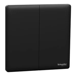 Schneider Switch, Unica X, 1 way, 16AX, 250V, 2 gangs,Jet Black ,NUX32_1_JB