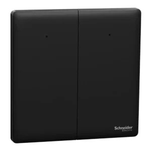 Schneider Switch, Unica X, 1 way, 16AX, 250V, 2 gangs, with LED,Jet Black ,NUX32_1N_JB