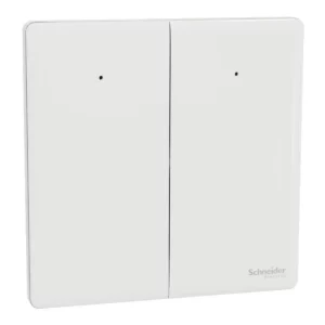 Schneider Switch, Unica X, 1 way, 16AX, 250V, 2 gangs, with LED, Painted White, NUX32_1N_PW