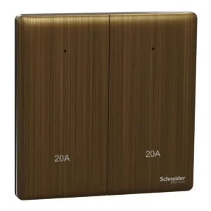 Schneider Switch, Unica X, 20A, 250V, 2 gangs, 2 pole, with LED, Antique Bronze, NUX32D20N_AB