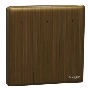 Schneider Switch, Unica X, 1 way, 16AX, 250V, 3 gangs, with LED, Antique Bronze, NUX33_1N_AB