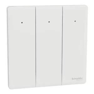 Schneider Switch, Unica X, 1 way, 16AX, 250V, 3 gangs, with LED, Painted White, NUX33_1N_PW