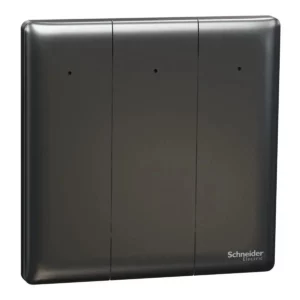 Schneider Switch, Unica X, 2 way, 16AX, 250V, 3 gangs, with LED, Dark Grey ,NUX33_2N_DG