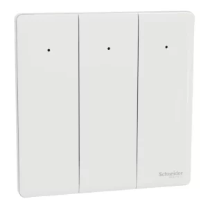 Schneider Switch, Unica X, 2 way, 16AX, 250V, 3 gangs, with LED, Painted White ,NUX33_2N_PW