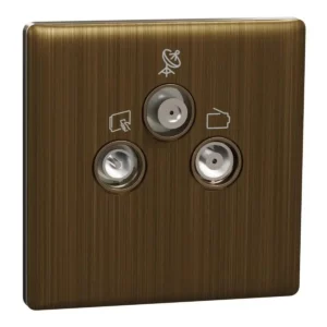 Schneider Master socket outlet, Unica X, with TV-SAT-R module, Antique Bronze ,NUX33SMATV_AB