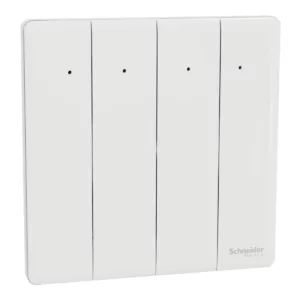 Schneider Switch, Unica X, 1 way, 16AX, 250V, 4 gangs, with LED, Painted White ,NUX34_1N_PW