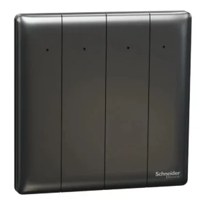 Schneider Switch, Unica X, 2 way, 16AX, 250V, 4 gangs, with LED, Dark Grey ,NUX34_2N_DG