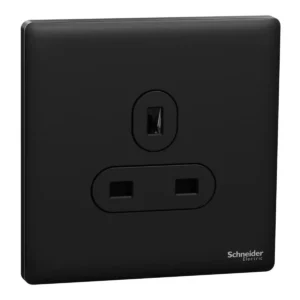 Schneider Socket outlet, Unica X, 13A, 250V,Jet Black ,NUX426_JB