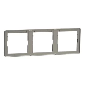 Schneider Cover frame, Unica X, 3 gangs, matt, Stainless Steel ,NUX_31_SS